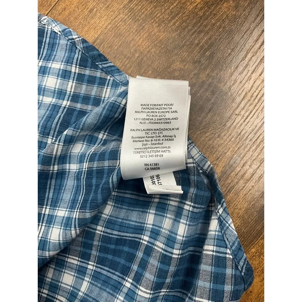 Ralph Lauren‎ Kids Plaid Button Down Short Sleeve Shirt Boys Size M (10/12)